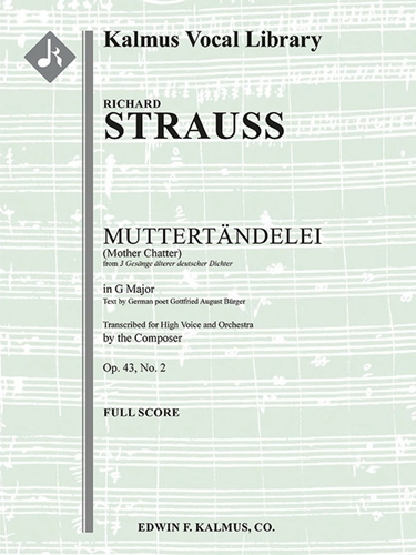Muttertaendelei, Op. 43/2&nbsp;&nbsp;母親の自慢 作品43-2 (大型オーケストラスコア）&nbsp;&nbsp;