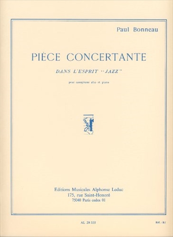 PIECE CONCERTANTE DANS L'ESPRIT JAZZ  ジャズのエスプリによる協奏的小品 (アルトサックス、ピアノ)  