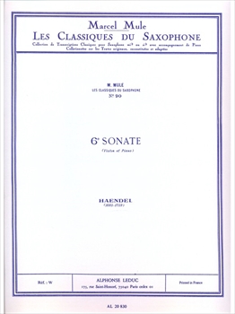 SONATE NO.6(VN)  ソナタ第6番 (ヴァイオリンソナタからの編曲) (アルトサックス)  