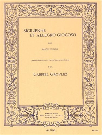 SICILIENNE ET ALLEGRO GIOCOSO  シシリエンヌとアレグロジョコーゾ（バスーン、ピアノ）  