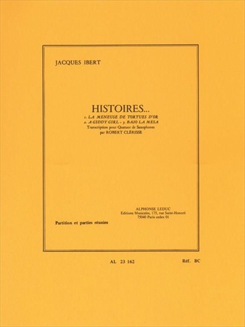 HISTOIRES (Extrait)  物語より抜粋 (CLERISSE編) (サックス四重奏)  