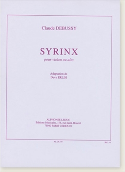 SYRINX  シランクス（ヴァイオリン用編曲版）（ヴァイオリンソロまたはヴィオラソロ）  