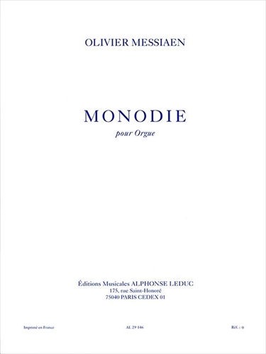 【特価品】MONODIE  モノディー（オルガンソロ）  