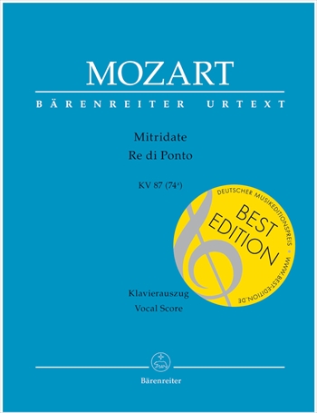 MITRIDATE RE DI PONTO KV87  歌劇「ポントの王ミトリダーテ」　KV87（ピアノ伴奏ヴォーカルスコア）  