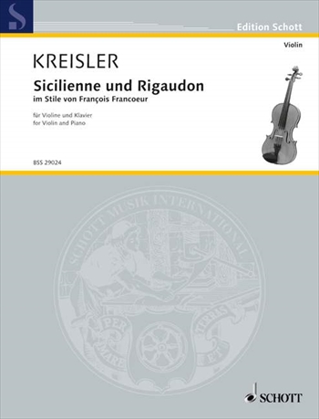 SICILIENNE & RIGAUDON  シチリアーノとリゴードン（フランクールの様式による）（ヴァイオリン、ピアノ）  
