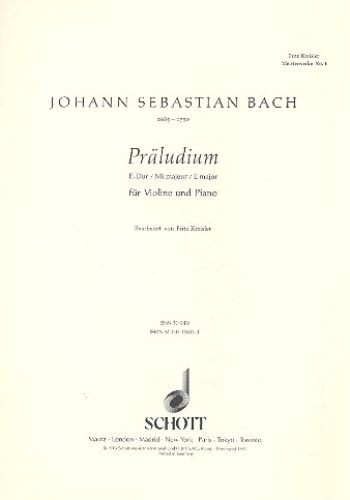 PRALUDIUM E (FROM BWV1006)  プレリュード　ホ長調（クライスラー編）（ヴァイオリン、ピアノ）  