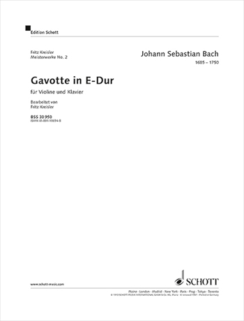 GAVOTTE E  ガヴォット　ホ長調　（クライスラー編）（ヴァイオリン、ピアノ）  