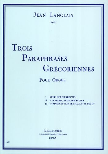3 PARAPHRASES GREGORIENNES  グレゴリオ聖歌による3つのパラフレーズ  