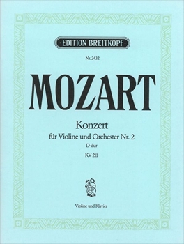 KONZERT NR.2 D KV211  ヴァイオリン協奏曲第2番　ニ長調　KV211（ヴァイオリン、ピアノ）  