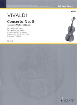 VIOLIN CONCERTO a OP.3-8 RV522  2本のヴァイオリンのための協奏曲　イ短調（調和の霊感より第8番）　　（ヴァイオリン2本とピアノ）  