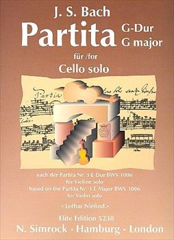 【特価品】PARTITA G (BASED ON THE PARTITA NO.3 BWV1006)  パルティータ　ト長調（原曲は無伴奏ヴァイオリンのためのパルティータ第3番）（チェロソロ）  