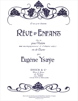 REVE D'ENFANT OP.14  こどもの夢（ヴァイオリン、ピアノ）  