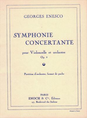 【特価品】SYMPHONIE CONCERTANTE op.8  チェロと管弦楽のための協奏的交響曲　作品8（小型スコア）  
