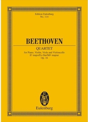 【特価品】PIANO QUARTET OP.16  ピアノ四重奏曲　変ホ長調作品16　（ピアノ五重奏曲からの編曲）（小型スコア）  