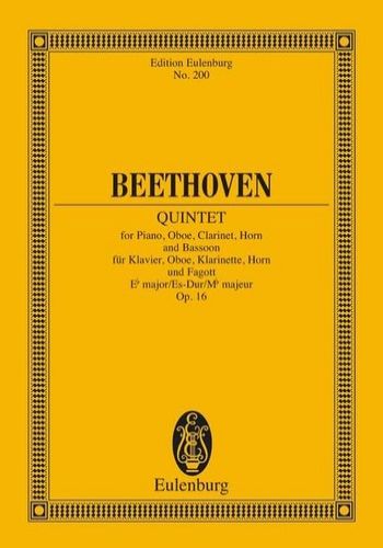QUINTET  E♭major, Op.16  五重奏曲（オーボエ、クラリネット、ホルン、ファゴット、ピアノ）　変ホ長調（小型スコア）  