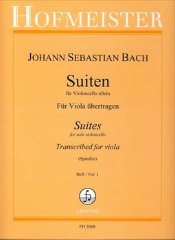 VC 6 SUITEN HEFT 1(1-3)  無伴奏チェロ組曲（スピンドラーによるヴィオラ用編曲版）第1巻（1－3番）  