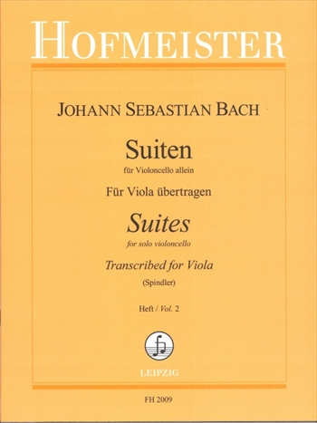 SUITEN FUR VC  HERT 2  無伴奏チェロ組曲第2巻（ヴァイオリン用編曲）（ヴァイオリンソロ）  