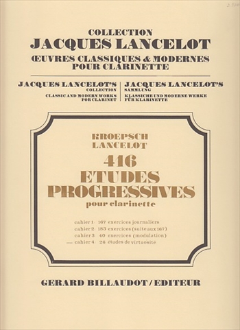 416 ETUDES PROGRESS VOL.4  416の漸進的な練習曲第4巻（ランスロ校訂）（クラリネットソロ）  