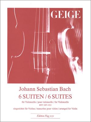 6 SUITEN FUR CELLO(VERSION FOR VIOLIN) BWV1007-1012  無伴奏チェロ組曲（ヴァイオリン版）（ヴァイオリンソロ）  