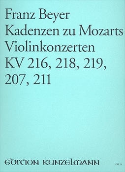 KADENZEN ZU MOZARTS VN KONZERTEN  モーツアルトのヴァイオリン協奏曲へのカデンツ集（ヴァイオリンソロ）  