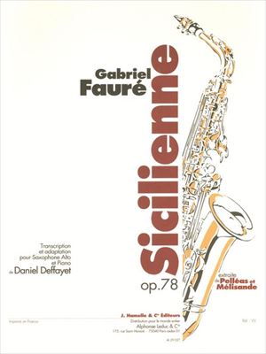 【特価品】SICILIENNE OP.78  シシリエンヌ（アルトサックスとピアノ）  