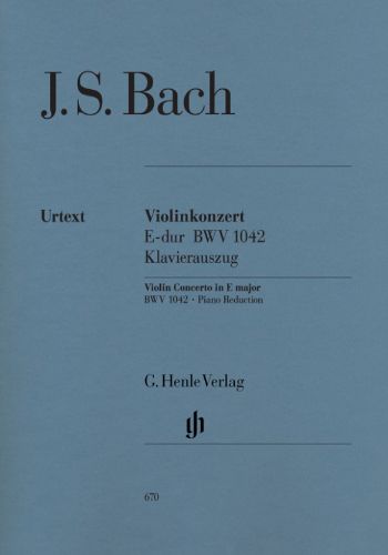 VIOLINKONZERT NR.2 BWV1042  ヴァイオリン協奏曲第2番　ホ長調　BWV1042（ヴァイオリン、ピアノ）  