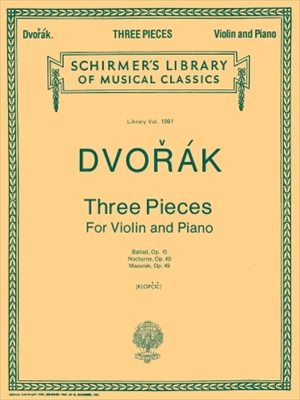 3 Violin PIECES op.15.40,49  ヴァイオリンのための3つの小品（ヴァイオリン、ピアノ）  