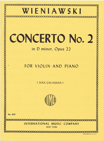 CONCERTO NO.2 d OP.22  ヴァイオリン協奏曲第2番　ニ短調　（ガラミアン校訂）（ヴァイオリン、ピアノ）  