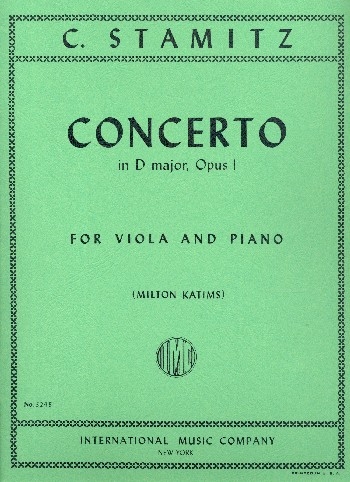 CONCERTO D OP.1(KATIMS)  ヴィオラ協奏曲　ニ長調（カティムス校訂）  