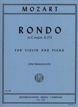RONDO C KV373  ロンド　ハ長調　KV373（フランチェスカッティ校訂）（ヴァイオリン、ピアノ）  