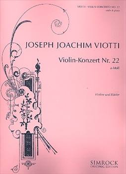 VIOLINKONZERT NR.22 a  ヴァイオリン協奏曲第22番　イ短調（ヴァイオリン、ピアノ）  