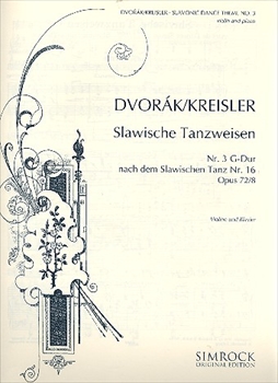 SLAVONIC DANCE THEME NO.3 (OP.72-8) G  スラブ舞曲　ト長調（クライスラー編）（ヴァイオリン、ピアノ）  