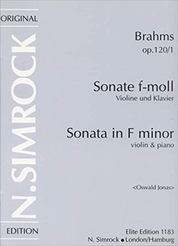 SONATE OP.120-1(ＶＮ版)  ソナタ　（ヴァイオリン版）（原曲ヴィオラ/クラリネットソナタ）（ヴァイオリン、ピアノ）  