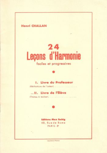 24 LECONS D'HARMONIE(L'ELEVE)  24の和声課題集（生徒用）  