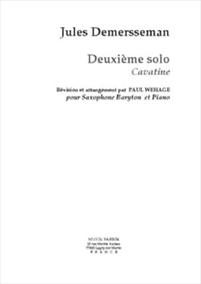 DEUXIEME SOLO CAVATINE  独奏曲　第2番「カヴァティーネ」　（バリトンサックスとピアノ）  