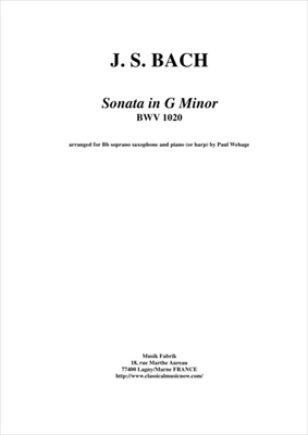 SONATE In g BWV1020  ソナタ　ト短調　BWV1020  