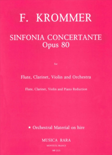 【特価品】SINFONIA CONCERTANTE D OP.80  フルート、クラリネット、ヴァイオリンのための協奏交響曲 作品80（フルート、クラリネット、ヴァイオリン、ピアノ）  
