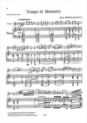 Tempo Di Minuetto Op.79-2  メヌエットのテンポで　（ヴァイオリン、ピアノ）  