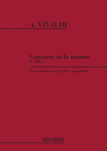 FG.CONCERTO a RV498 F.VIII,2  ファゴット協奏曲 イ短調 F.VIII,2 (RV498)（バスーン、ピアノ）  