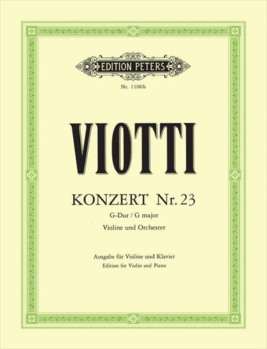 VIOLINKONZERT NR.23 G  ヴァイオリン協奏曲第23番　ト長調（ダヴィソン校訂クレンゲルのカデンツ付き）（ヴァイオリン、ピアノ）　  