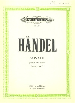 SONATE g HWV391(OP.2-7)  ソナタ　ト短調（ヴァイオリン2本、ピアノ）  
