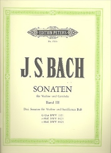 VIOLINSONATEN BAND.3(BWV1021,1023,1024)  ヴァイオリンソナタ集第3巻 (BWV1021,1023,1024)  