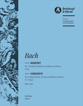 【特価品】CEMBALOKONZERT C BWV 1061  2台チェンバロ協奏曲　ハ長調　BWV1061（大型スコア）  