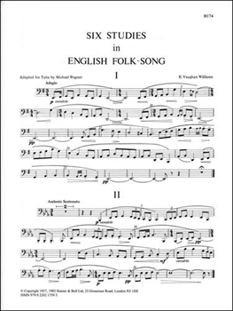 6 STUDIES IN ENGLISH FOLK SONG  イギリス民謡による6つの練習曲（チューバパートのみ）  