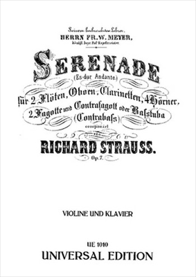 SERENADE OP.7  13管楽器のためのセレナーデ（ヴァイオリン、ピアノ）  