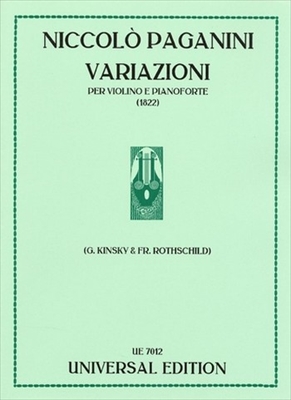 VARIAZIONI (1822)  変奏曲（1822年）（ヴァイオリン、ピアノ）  