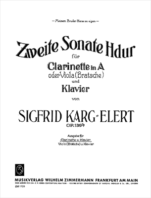 【特価品】　ZWEITE SONATE OP.139B  ソナタ　第2番（クラリネットとピアノ）  